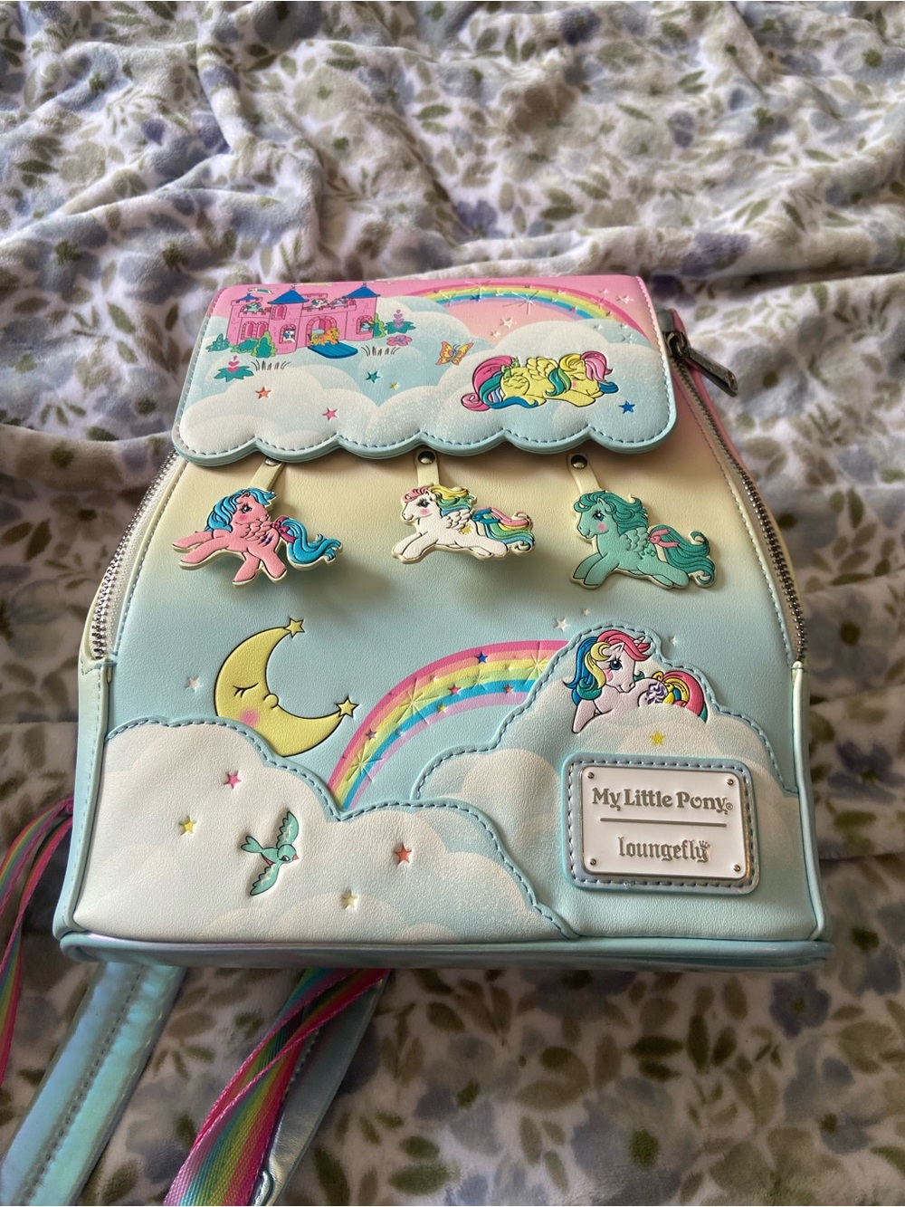My Little Pony Pastel Rainbow Backpack by Loungefly - Light Blue